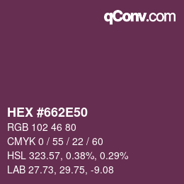 Color code: HEX #662E50 | qconv.com