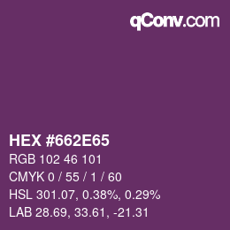 Color code: HEX #662E65 | qconv.com