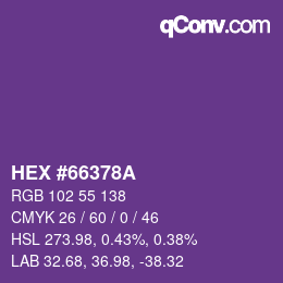 Color code: HEX #66378A | qconv.com