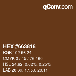 Color code: HEX #663818 | qconv.com