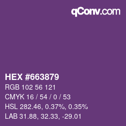 カラーコード: HEX #663879 | qconv.com