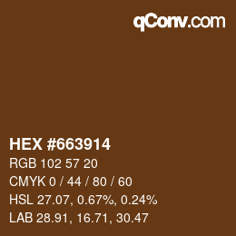 Color code: HEX #663914 | qconv.com