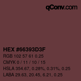 カラーコード: HEX #66393D3F | qconv.com