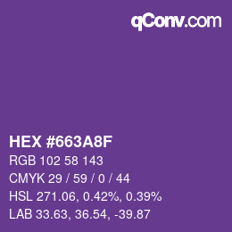 Color code: HEX #663A8F | qconv.com