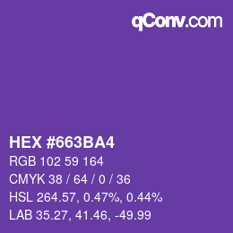 Color code: HEX #663BA4 | qconv.com