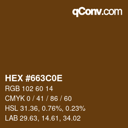 Color code: HEX #663C0E | qconv.com