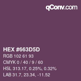 Color code: HEX #663D5D | qconv.com