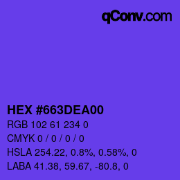 Farbcode: HEX #663DEA00 | qconv.com