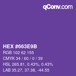 カラーコード: HEX #663E9B | qconv.com