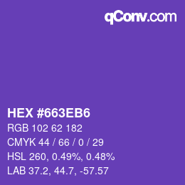 Código de color: HEX #663EB6 | qconv.com