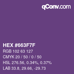 Code couleur: HEX #663F7F | qconv.com