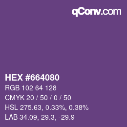 Color code: HEX #664080 | qconv.com