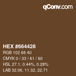 Farbcode: HEX #664428 | qconv.com