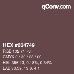 カラーコード: HEX #664749 | qconv.com