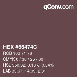 Farbcode: HEX #66474C | qconv.com