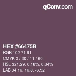 カラーコード: HEX #66475B | qconv.com