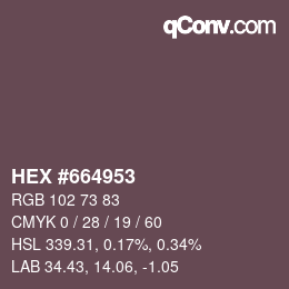 Color code: HEX #664953 | qconv.com