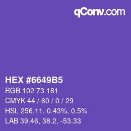 Color code: HEX #6649B5 | qconv.com