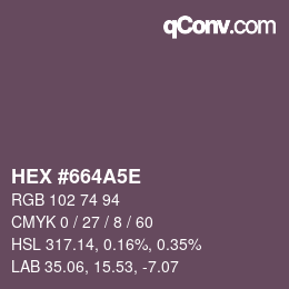 カラーコード: HEX #664A5E | qconv.com