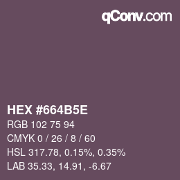 Code couleur: HEX #664B5E | qconv.com