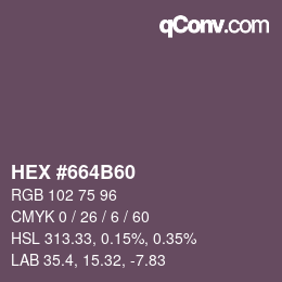 Color code: HEX #664B60 | qconv.com