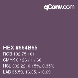 カラーコード: HEX #664B65 | qconv.com
