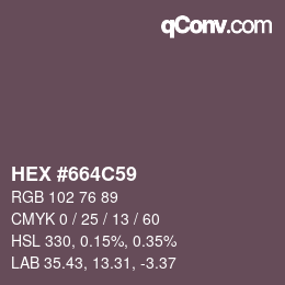 Color code: HEX #664C59 | qconv.com