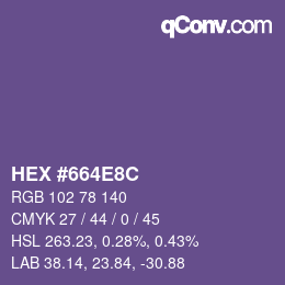 カラーコード: HEX #664E8C | qconv.com