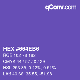 カラーコード: HEX #664EB6 | qconv.com
