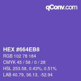 Color code: HEX #664EB8 | qconv.com