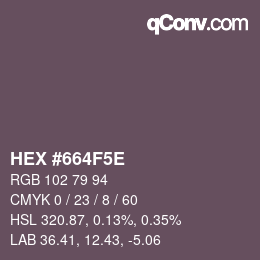Farbcode: HEX #664F5E | qconv.com
