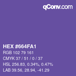Farbcode: HEX #664FA1 | qconv.com