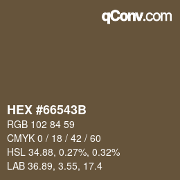 Color code: HEX #66543B | qconv.com