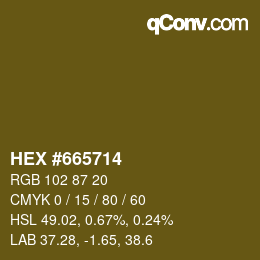 颜色代码: HEX #665714 | qconv.com