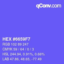 Color code: HEX #6659F7 | qconv.com