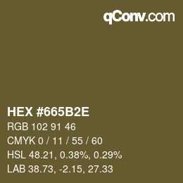 Color code: HEX #665B2E | qconv.com