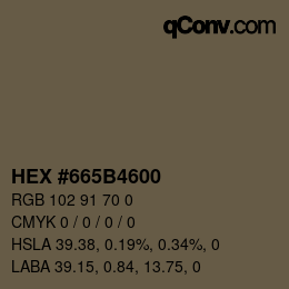 Color code: HEX #665B4600 | qconv.com