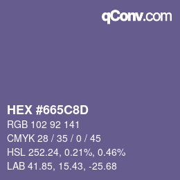 カラーコード: HEX #665C8D | qconv.com
