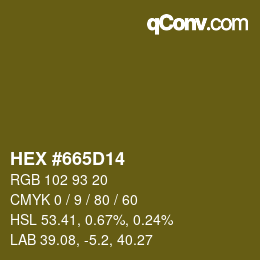 Color code: HEX #665D14 | qconv.com