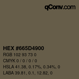 Color code: HEX #665D4900 | qconv.com