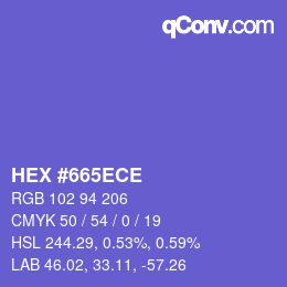 Color code: HEX #665ECE | qconv.com