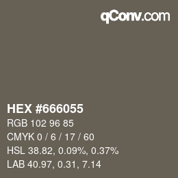 Color code: HEX #666055 | qconv.com