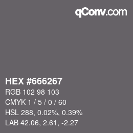 Color code: HEX #666267 | qconv.com