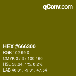Color code: HEX #666300 | qconv.com