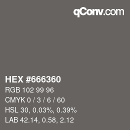 Color code: HEX #666360 | qconv.com