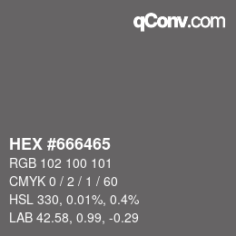 Color code: HEX #666465 | qconv.com