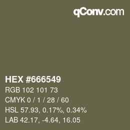 カラーコード: HEX #666549 | qconv.com