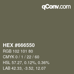 颜色代码: HEX #666550 | qconv.com