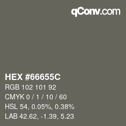 Código de color: HEX #66655C | qconv.com