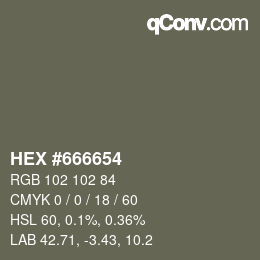 Color code: HEX #666654 | qconv.com